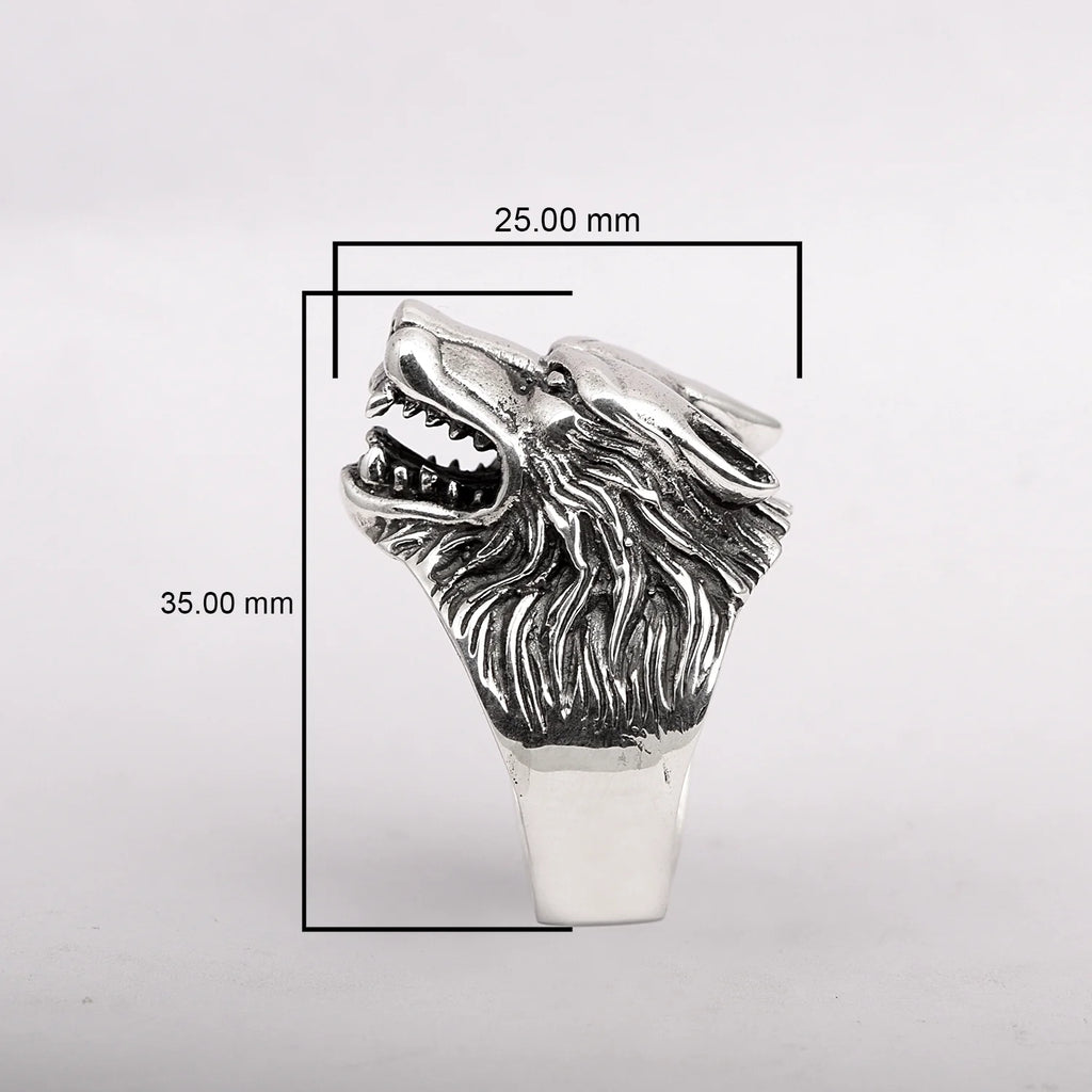 Oxidized Plating Sterling Silver Biker Ring I917