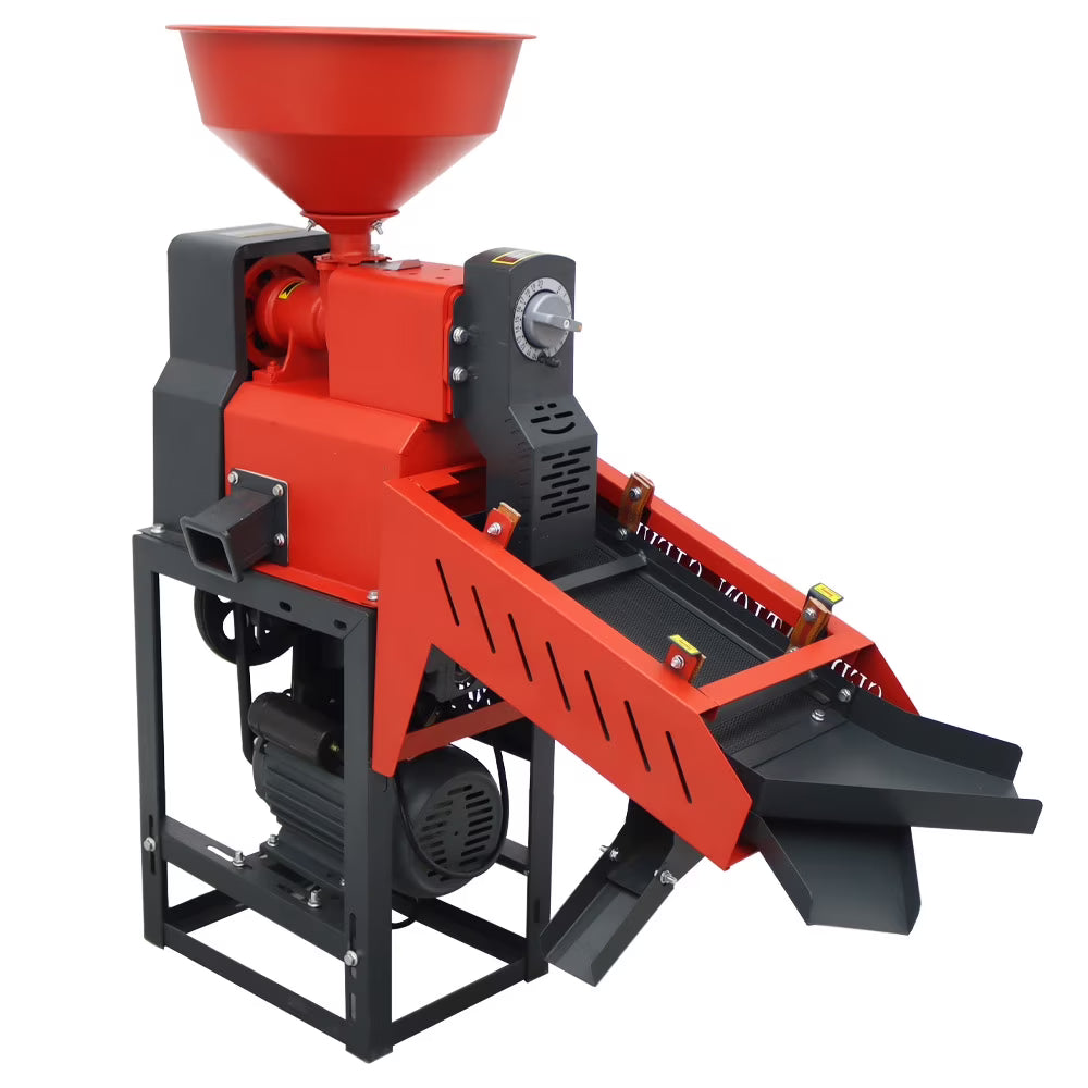 Rice Milling Machine with Vibrating Screen 220V P2142