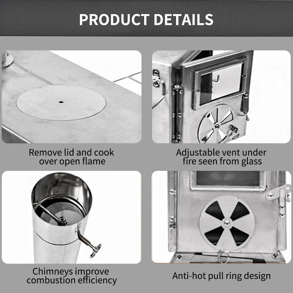 Portable Wood Stove with Chimney U73294