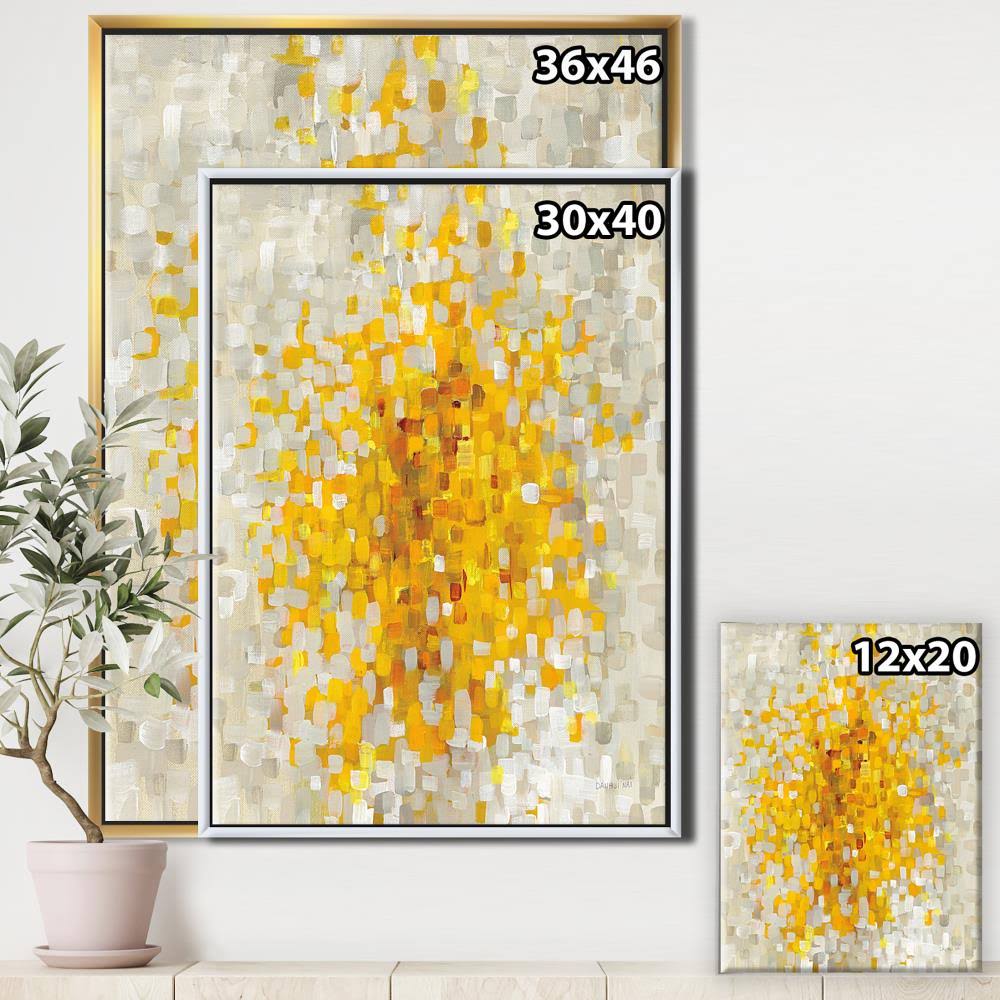 Glam Yellow Explosion Blocks Framed Canvas Y64718