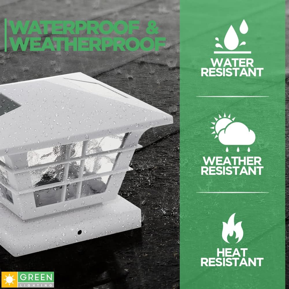 White 4 Pack Solar Powered Post Cap Light with 4x4 Base Adapter M4146