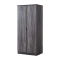 Contemporary Wood Wardrobe in Distressed Gray V946