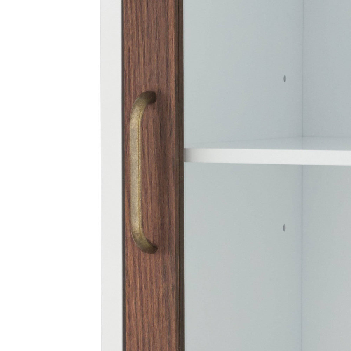 Walnut and White Wooden Linen Tower Cabinet J461062