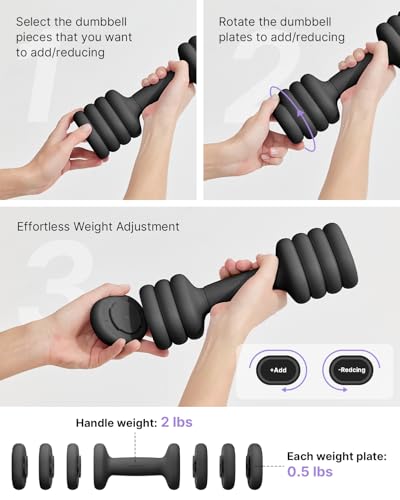 Adjustable Dumbbell Set of 2, 2-5 lbs Each M228