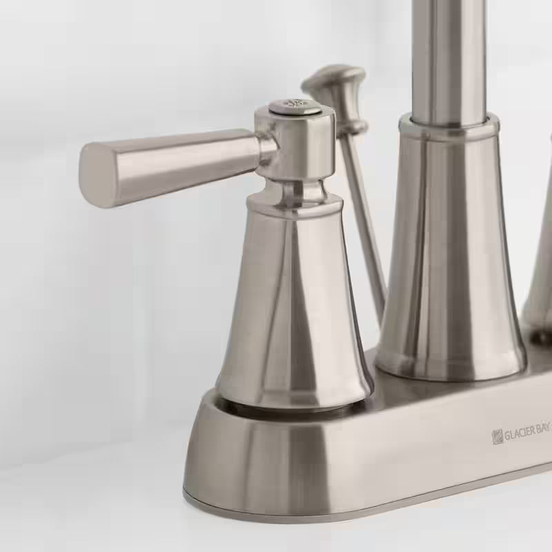 4 in. Centerset Double Handle High-Arc Bathroom Faucet in Brushed Nickel S9245