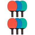 Plastic Rubber Face Table Tennis Paddle, Pack of 6 H95190