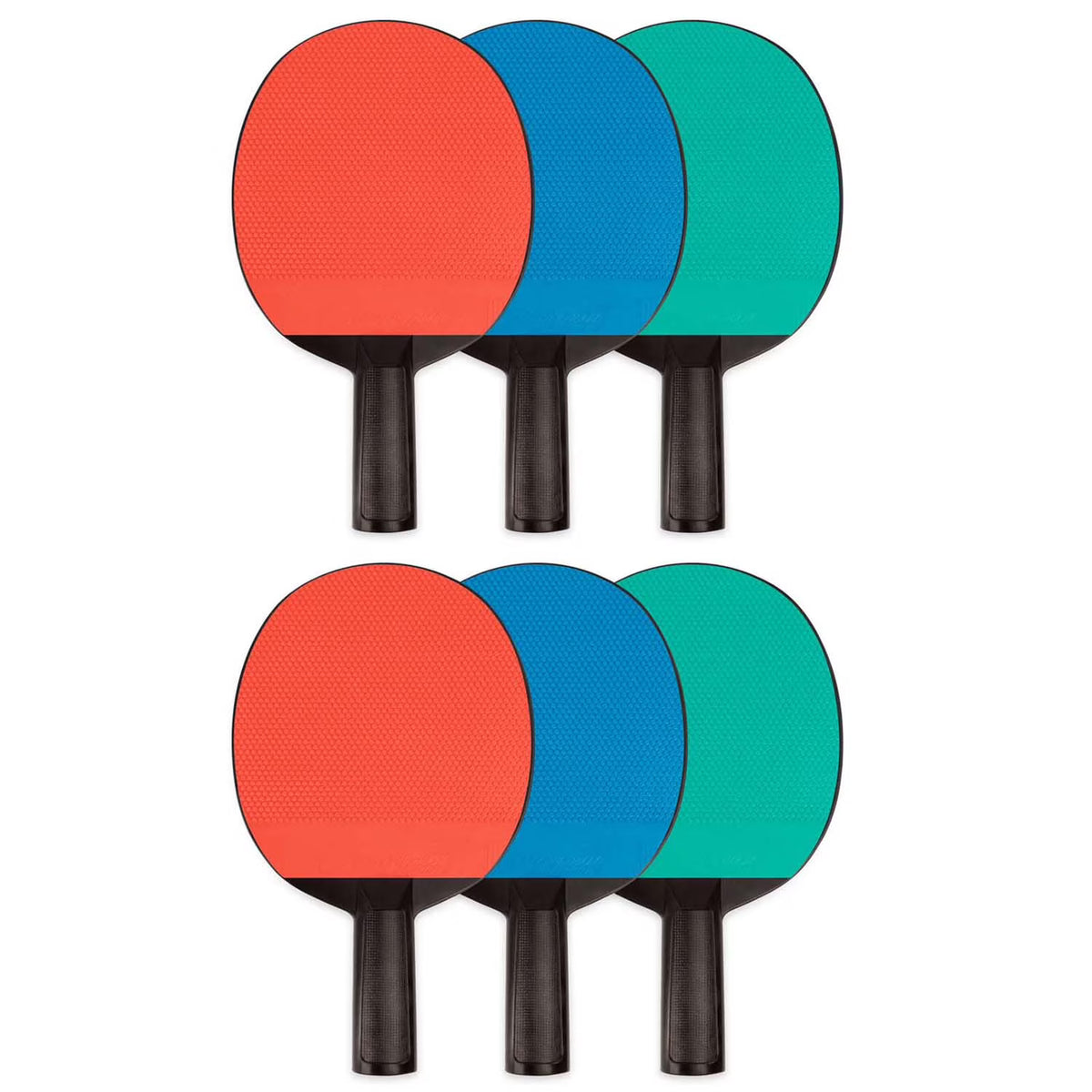 Plastic Rubber Face Table Tennis Paddle, Pack of 6 H95190