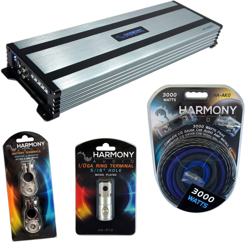 Car Stereo Class D Mono Subwoofer Amplifier Bundle with Amp Kit F432360