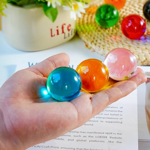 40mm Crystal Chakra Balls with LED Wooden Base Glass Sphere Night Light Decoration S318