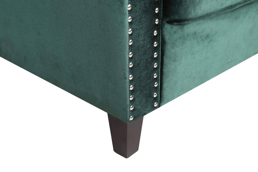 Espresso Finished Wood Legs Velvet Upholstered Swoop Arm Sofa X85724