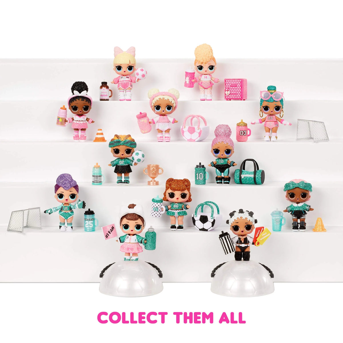 Soccer Team Sparkly Dolls With 8 Surprises E99770