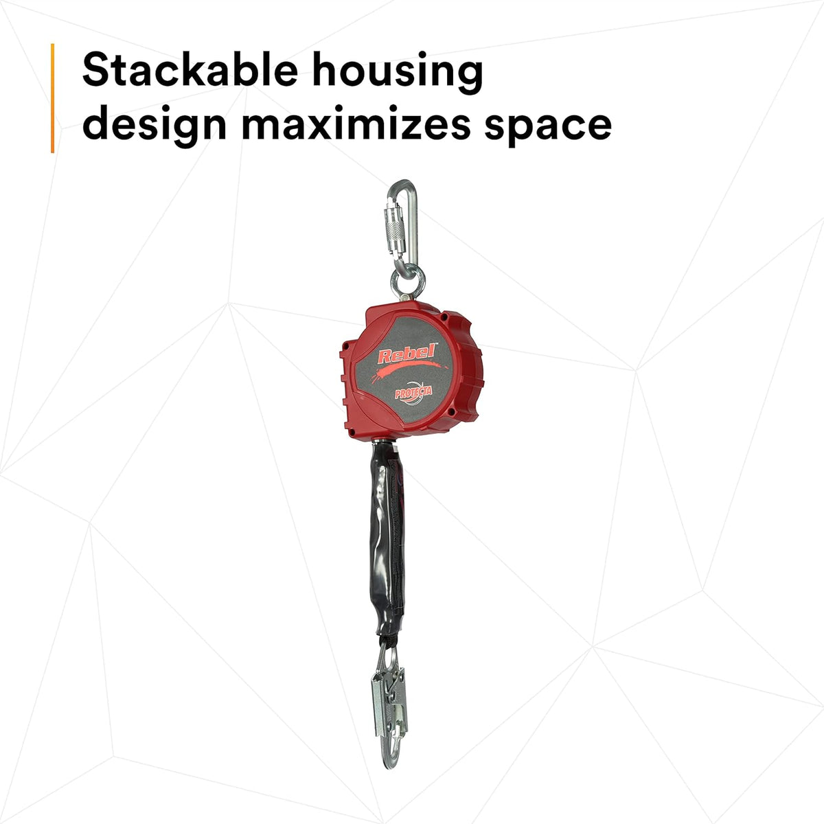 20' Single Leg Self-Retracting Polyester Web Lifeline with Steel Snap Hook L3005