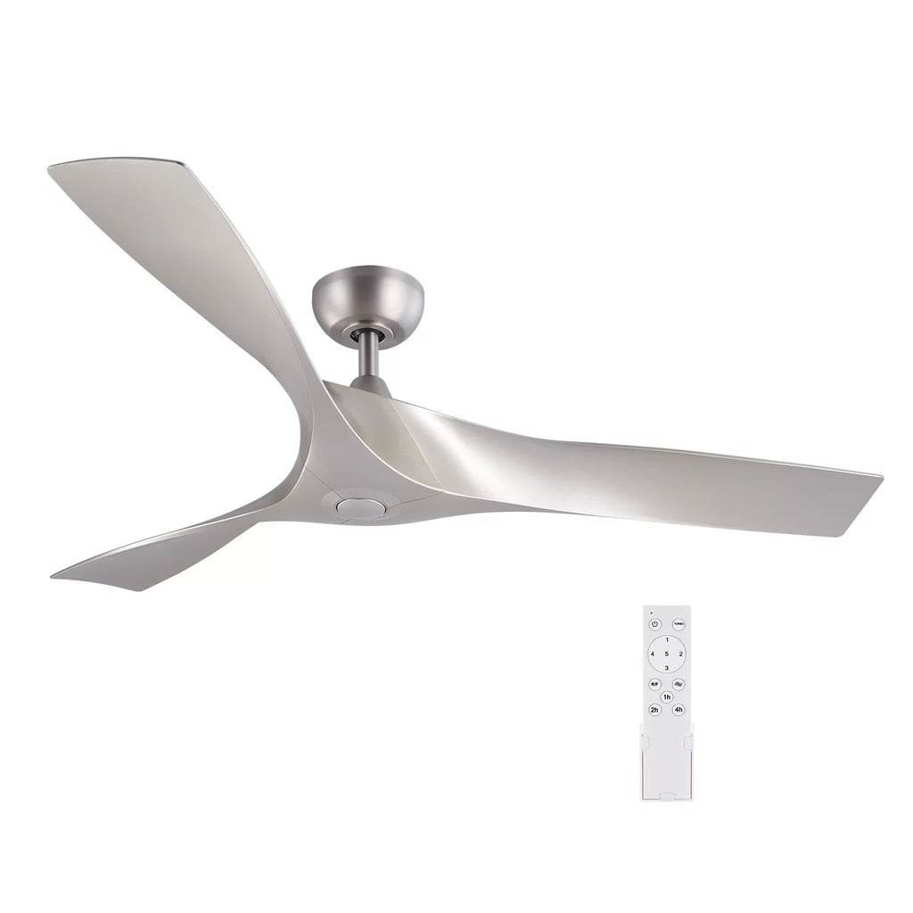 52" Farmhouse Ceiling Fan with Remote 6 Speeds Silver Y16025