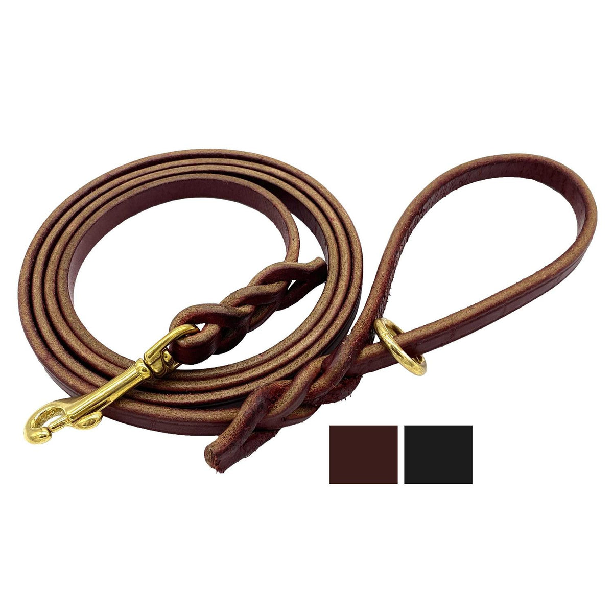 6 FT Braided Leather Dog Leash C525715