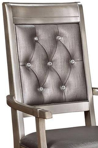 Metallic Platinum Arm Chair Set of 2 O47009