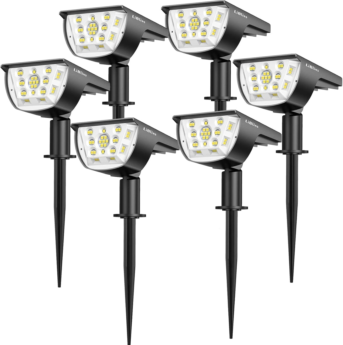 6 Pack IP67 Waterproof Solar Landscape Spotlights E556