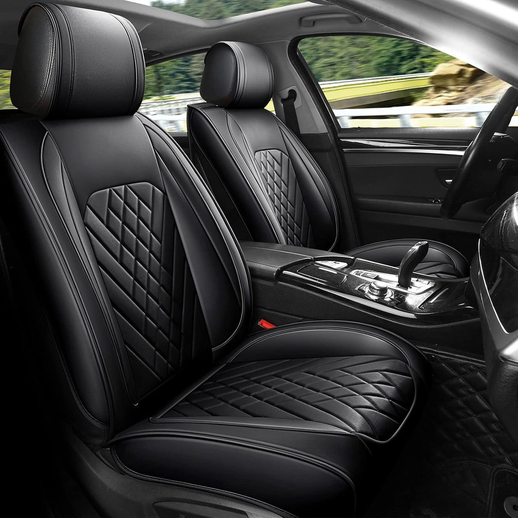 Grey Leather Car Seat Cover Full Set for 5 Seats U87946