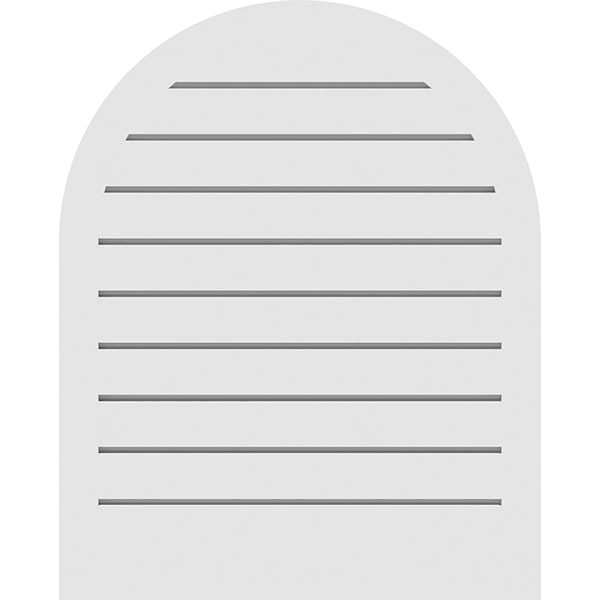 Round Top Surface Mount PVC Gable Vent with Brickmould H576