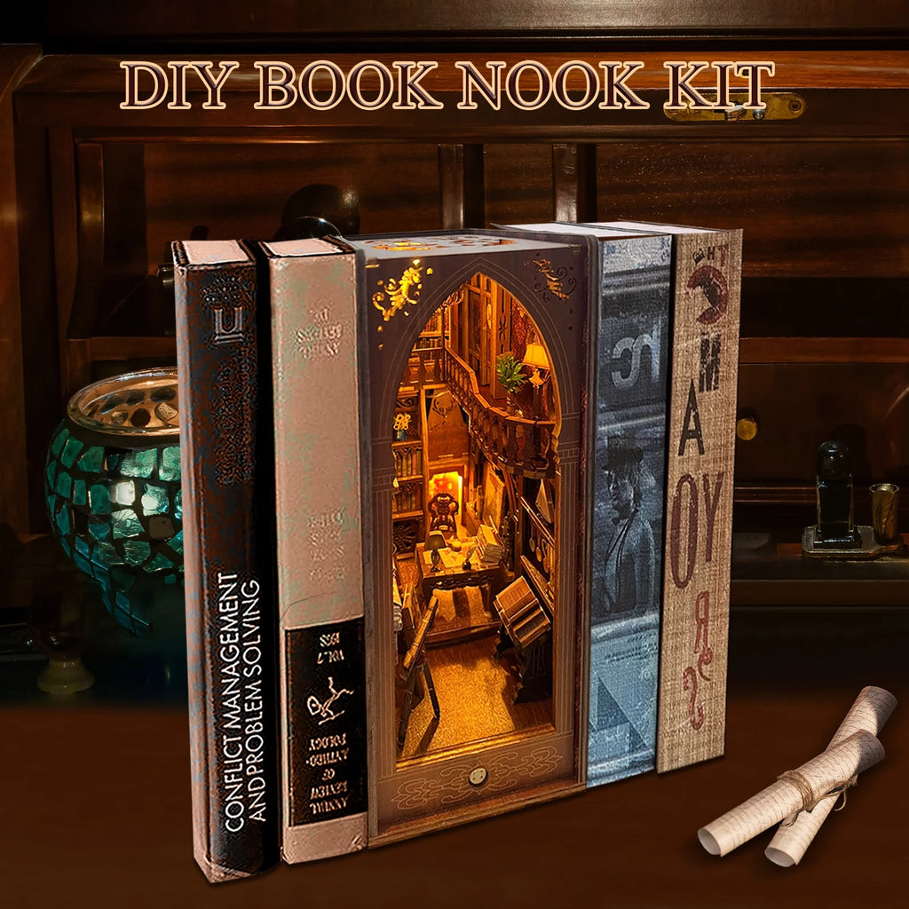Wooden 3D Miniature Book Nook Kit with LED Light U935025