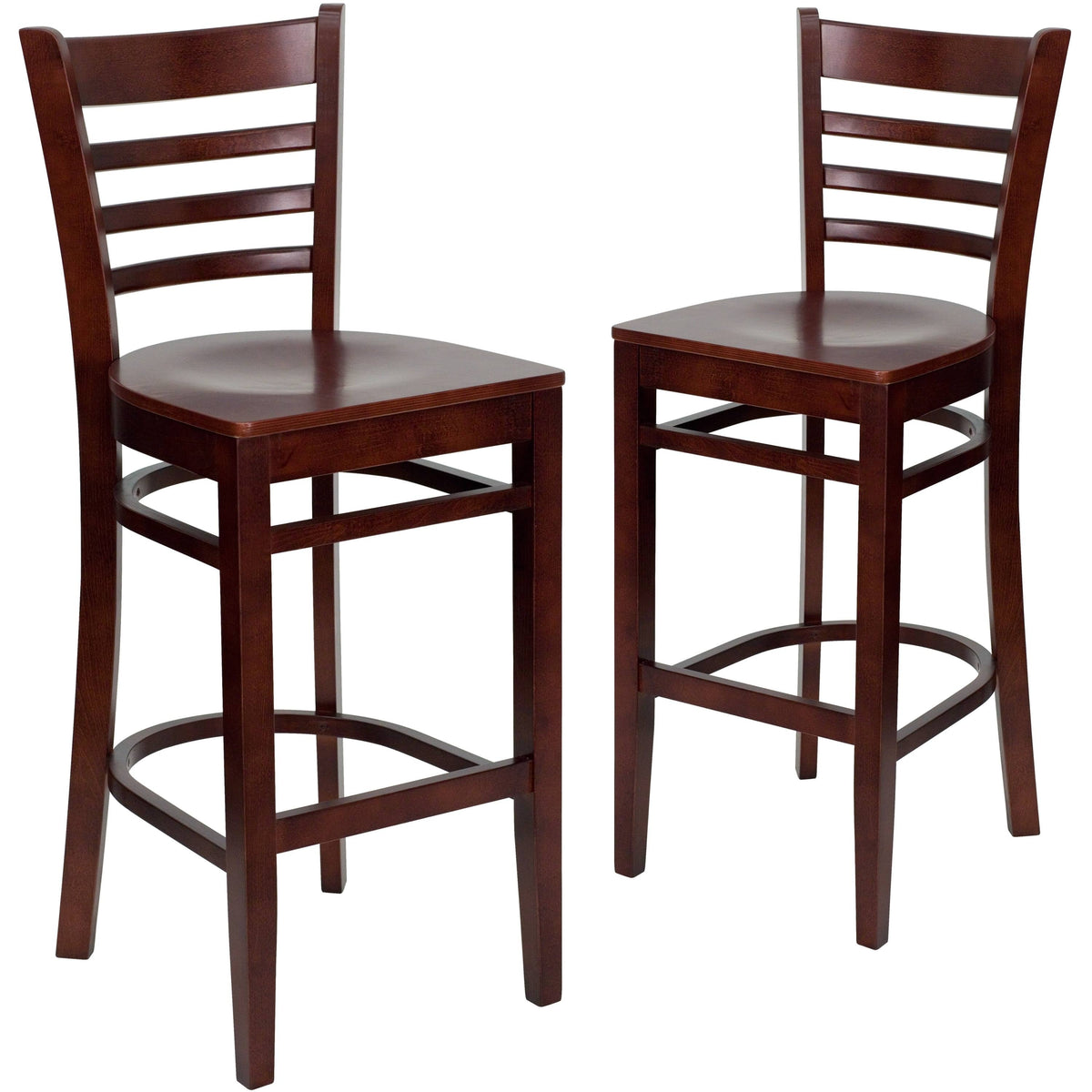 Walnut Wood Vertical Slat Back Wooden Barstool Q9889
