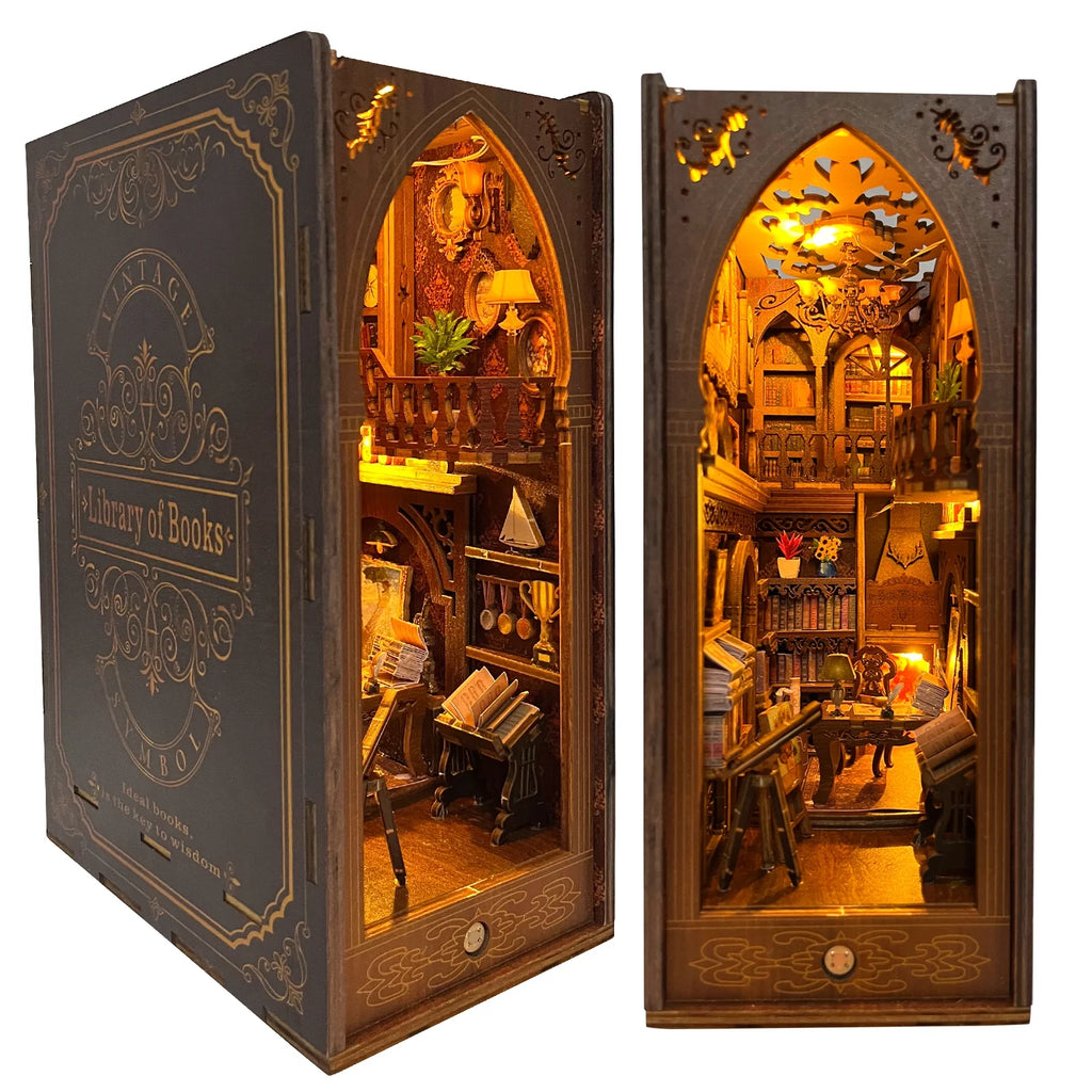 Wooden 3D Miniature Book Nook Kit with LED Light U935025