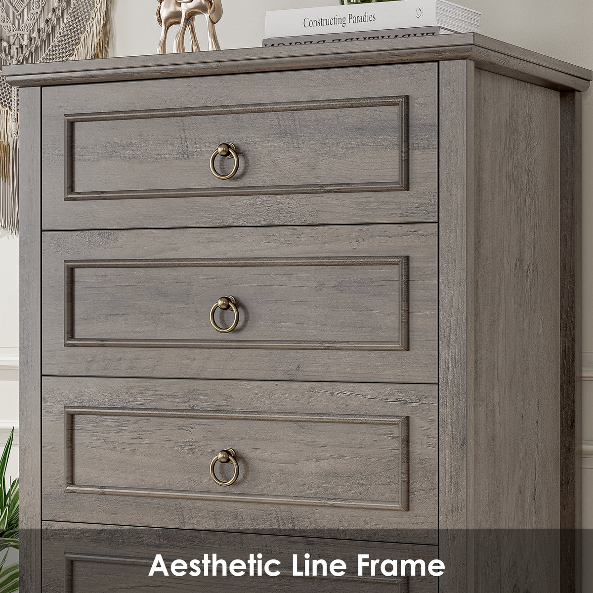 White 6 Drawer Wood Dresser V354