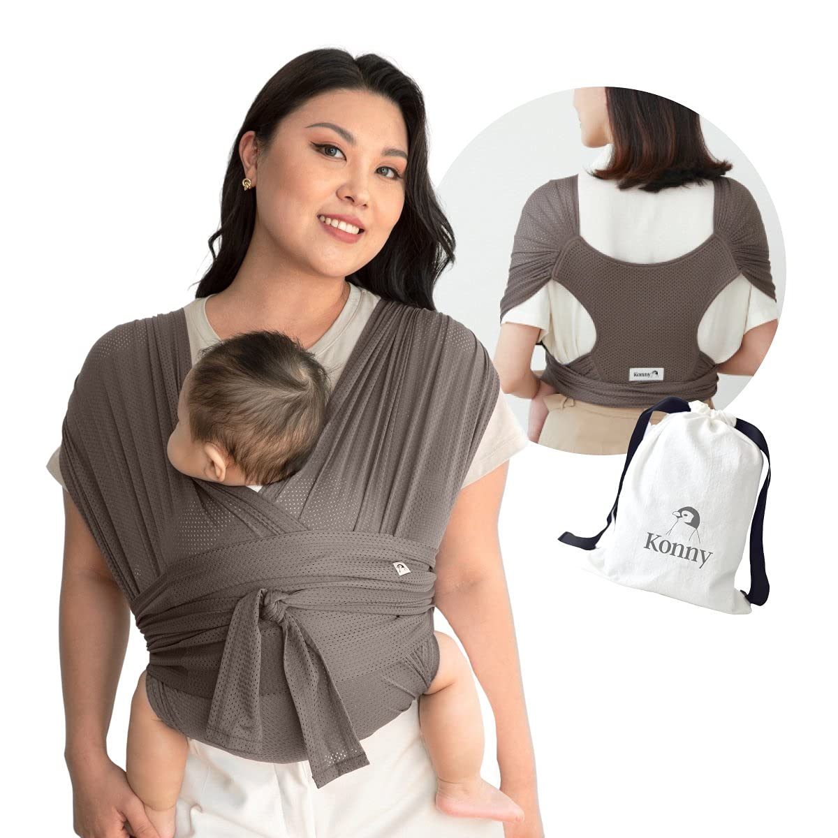 Baby Wrap Carrier, Breathable Infant Sling, Mint, 2XS, Pack of 2 N98941