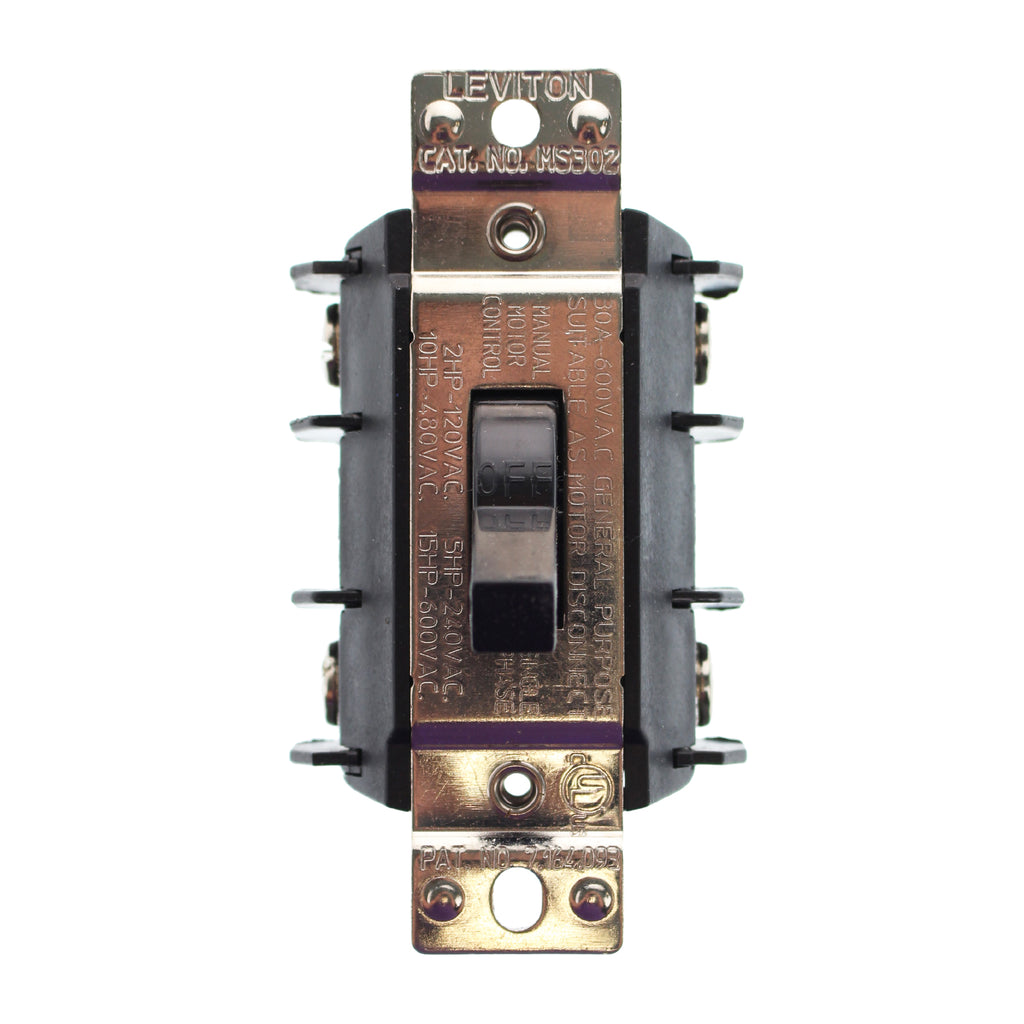 Black Toggle Style Manual Motor Switch J133
