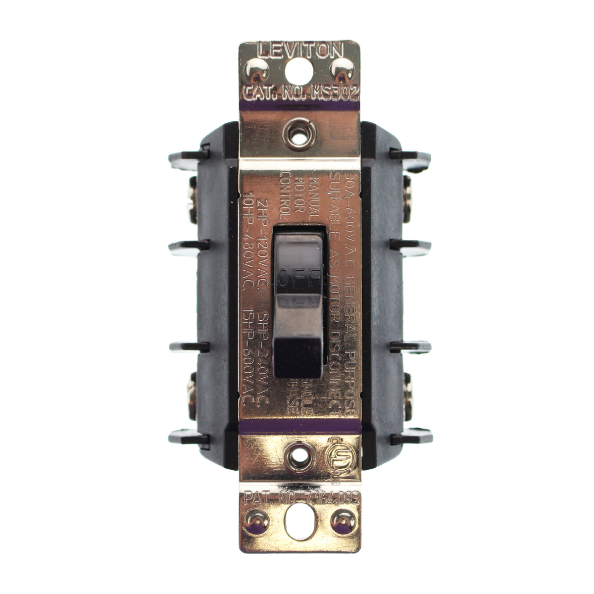 Black Toggle Style Manual Motor Switch J133
