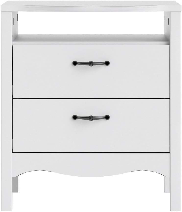 White 2 Drawer Nightstand T699
