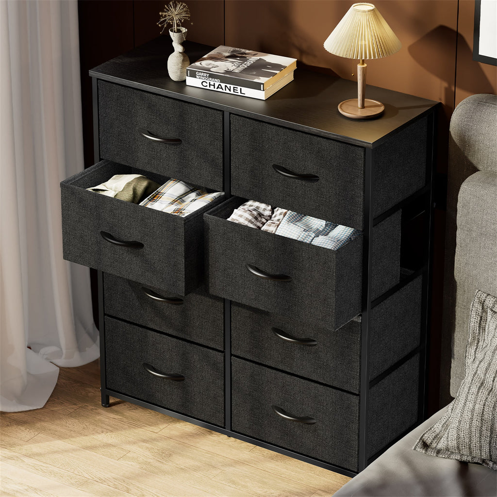 Brown 8 Fabric Drawer Dresser TV Stand C893548
