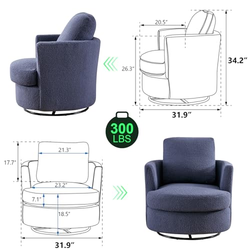 Beige Swivel Barrel Chair Set of 2 M867