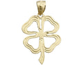 14K Gold Four Leaf Clover Charm O3962
