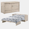 Rural Grey Twin XL Murphy Cabinet Bed with 6" Gel Memory Foam Mattress O801494