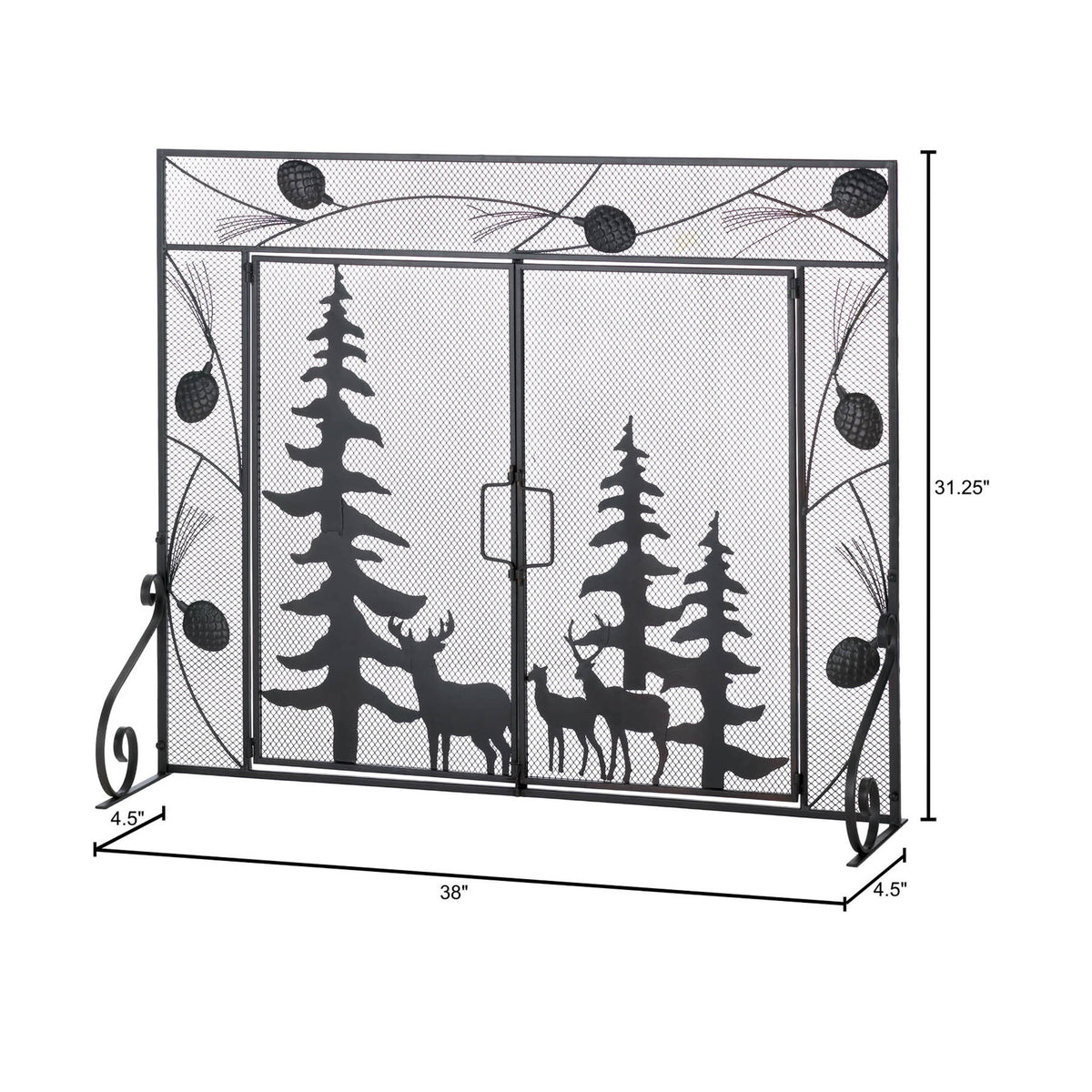 Black Fireplace Screen J97569