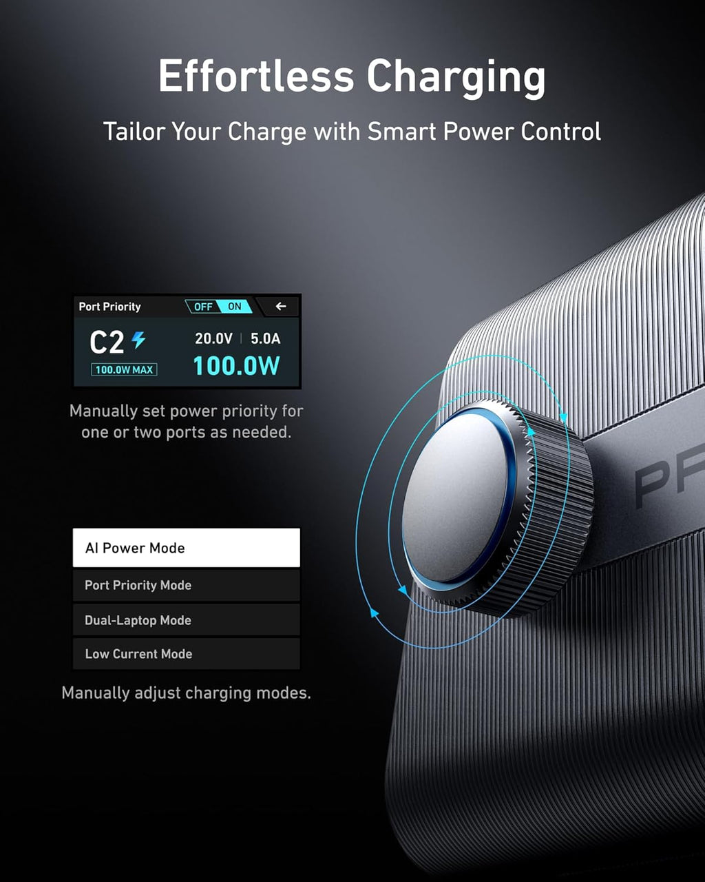250W 6-Port GaN USB-C Charger with LCD Display J6685