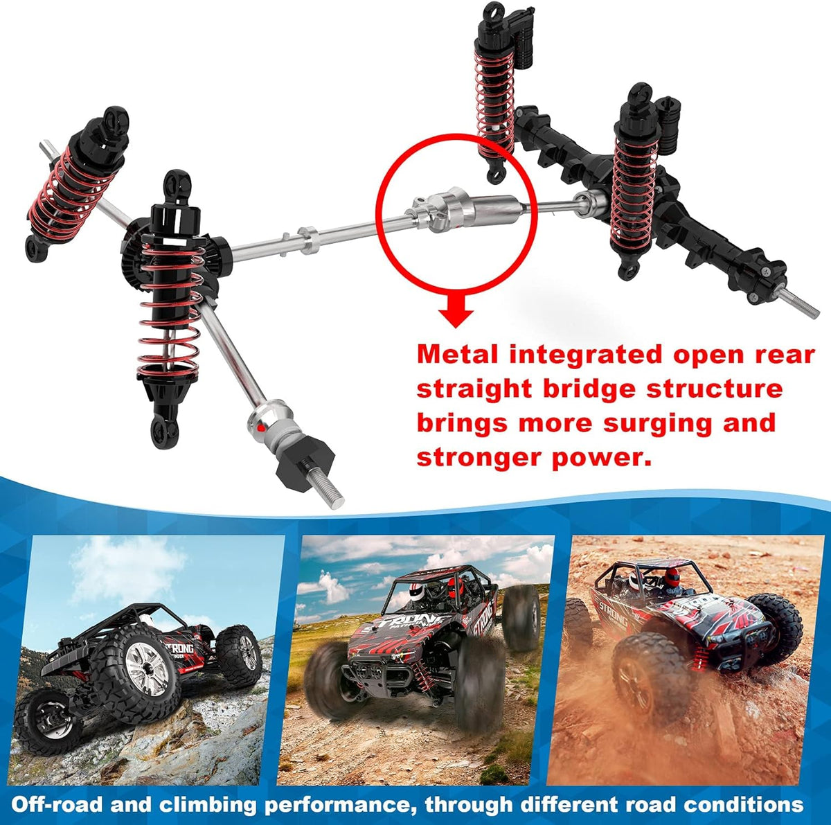1:14 Scale 4WD High Speed RC Monster Truck with Headlight and Two Rechargeable Batteries Q540792