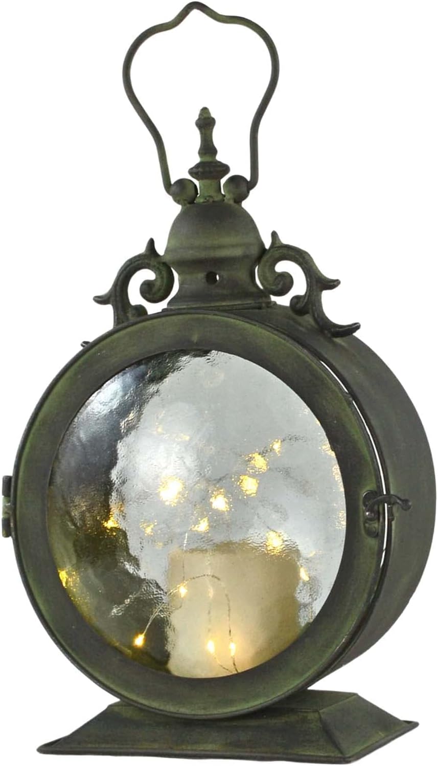 Metal Round Hanging Candle Lantern with Glass Insert N15622