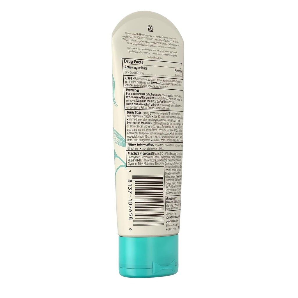 Unscented SPF 50 Mineral Sunscreen Lotion, 3 Fl Oz H507707