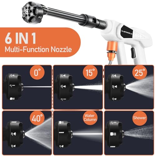 Cordless Battery Powered Pressure Washer with Foam Cannon and 6-in-1 Nozzle O77458