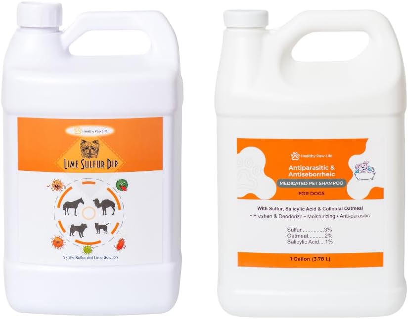 Lime Sulfur Dip and Sulfur Salicylic Acid Dog Shampoo - 1 Gallon Each W33877