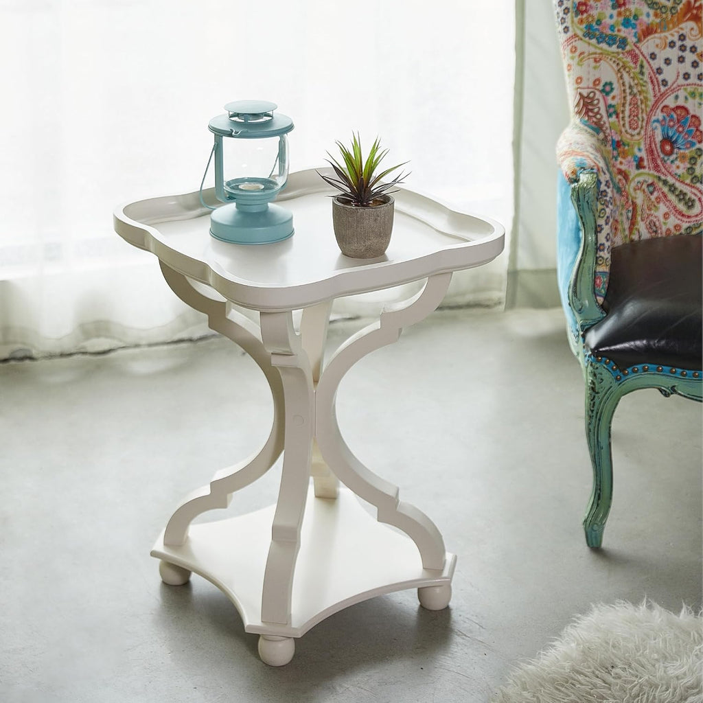 Off/White MDF Tray Top End Table G424994