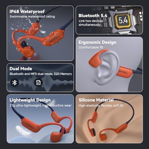 32G Memory Bluetooth 5.4 IP68 Waterproof Open-Ear Sports Headphones S253