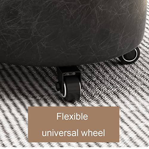 Red Leather Rolling Ottoman Stool with Wheels A5318