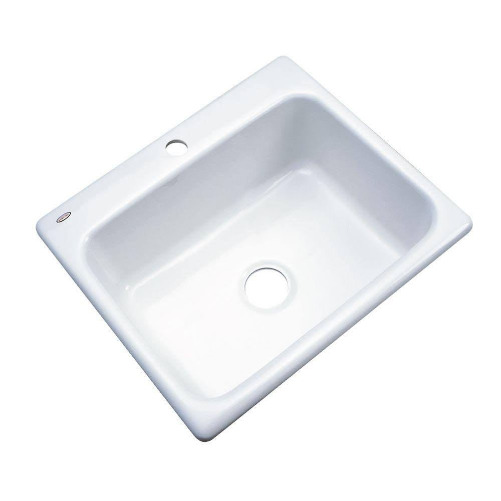 White Acrylic Single Bowl Kitchen Sink H4347
