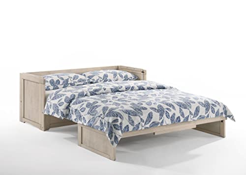 Rural Grey Twin XL Murphy Cabinet Bed with 6" Gel Memory Foam Mattress O801494