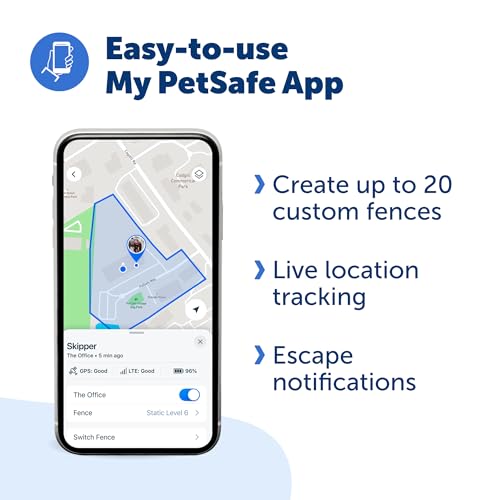 GPS Dog Collar with App, Waterproof Rechargeable (Blue, Grey) C539888