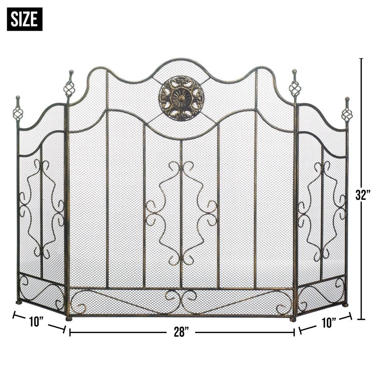 Black Fireplace Screen J97569