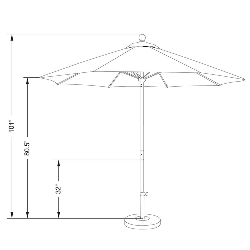 9 Ft Fiberglass Market Umbrella E6689