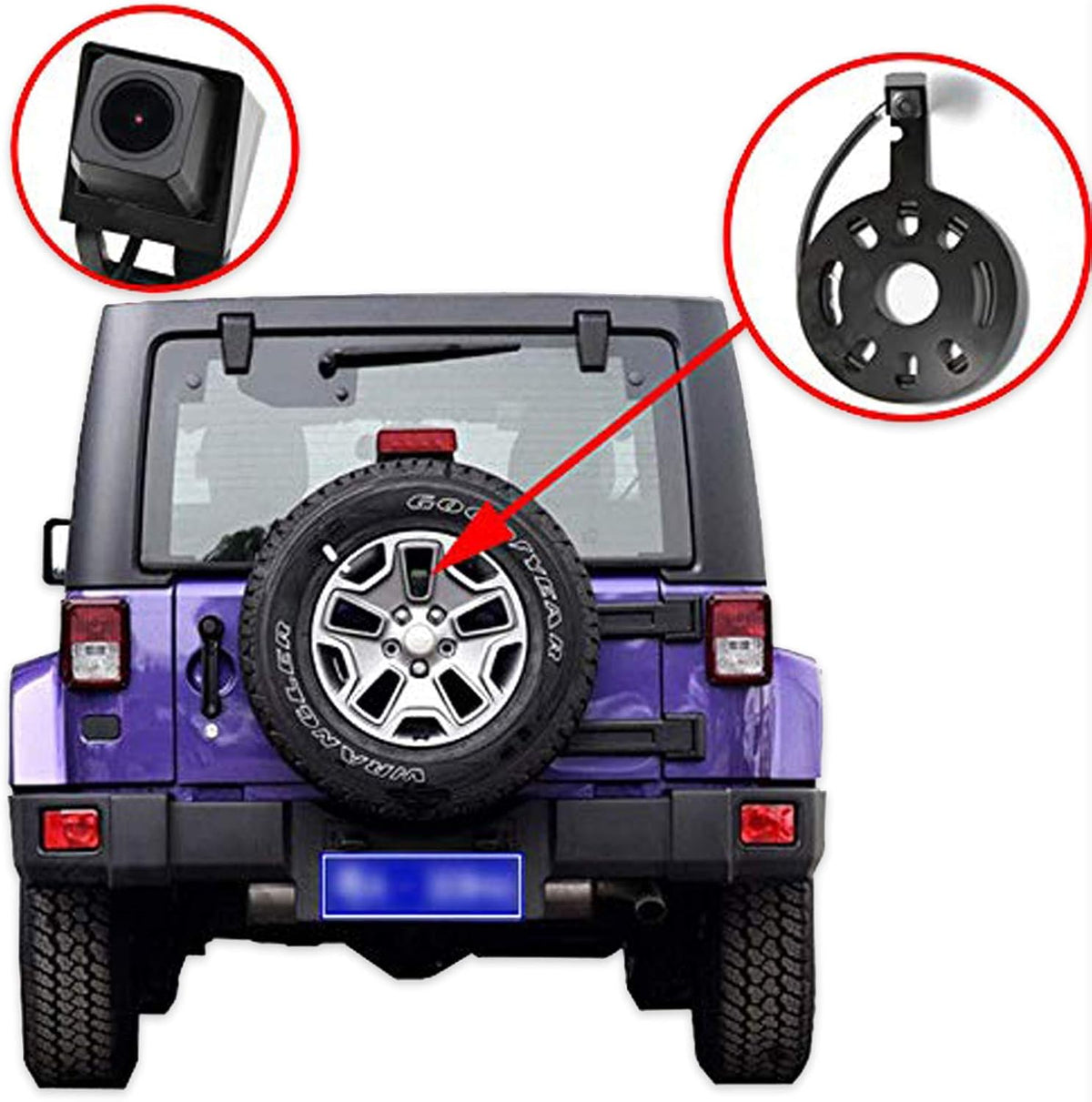 Car Backup Reverse Rear View Spare Tire Mount Camera C603
